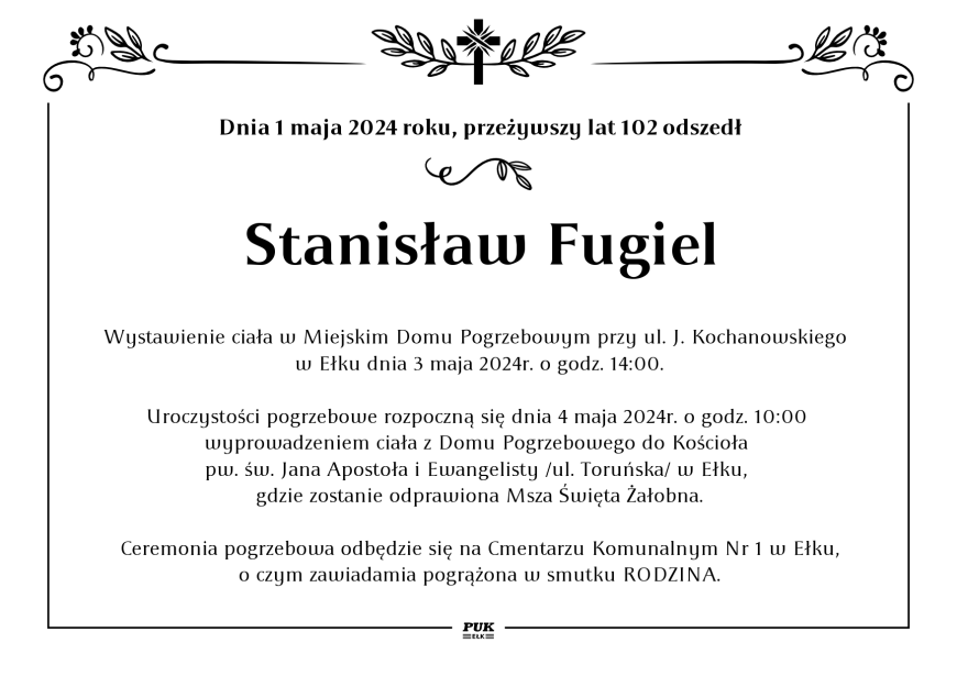 Stanisław Fugiel - nekrolog